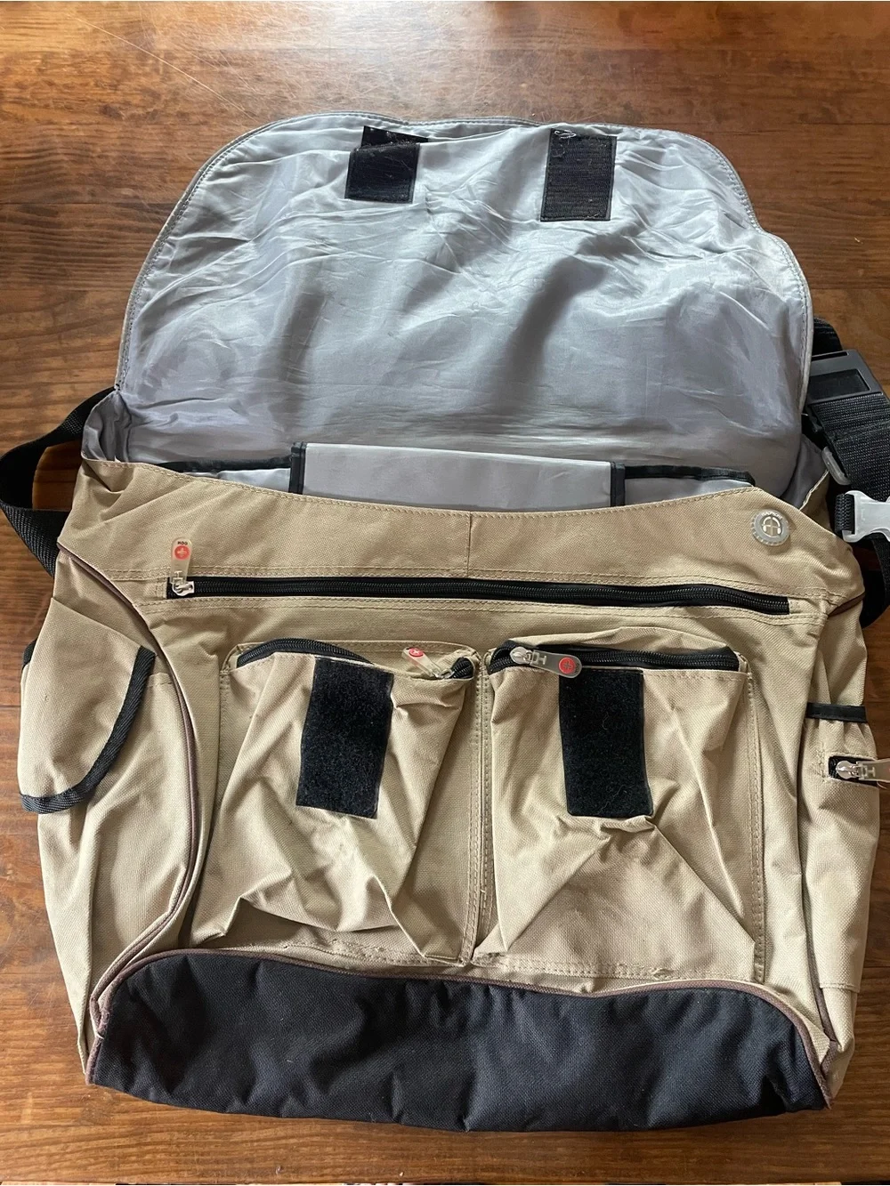 NGG Swiss Edition Tan and Black Canvas Messenger Bag - Men's Shoulder Bag